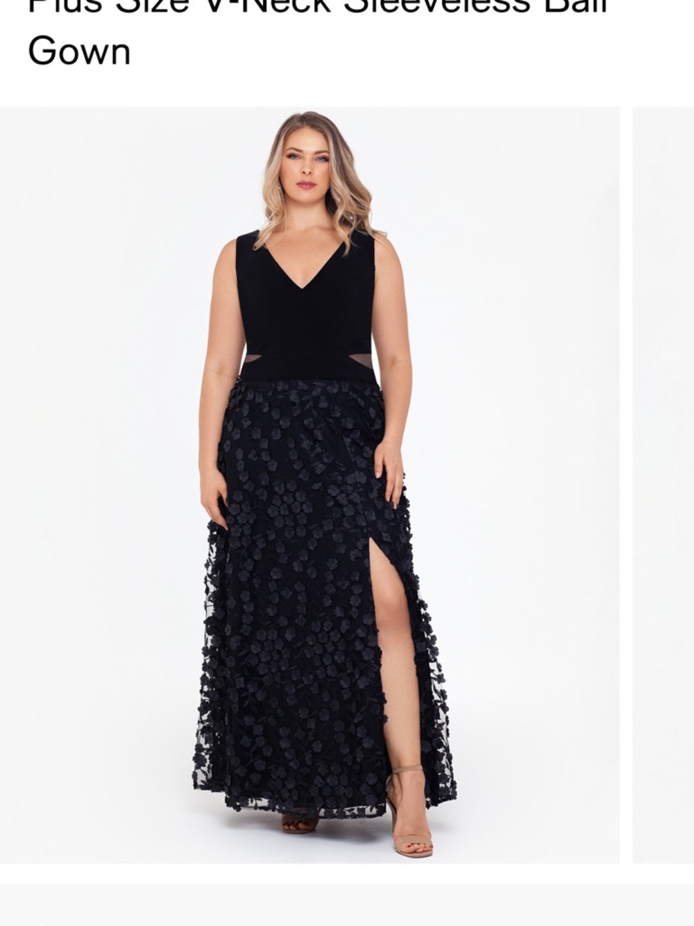 Xscape Black Floral Maxi Dress